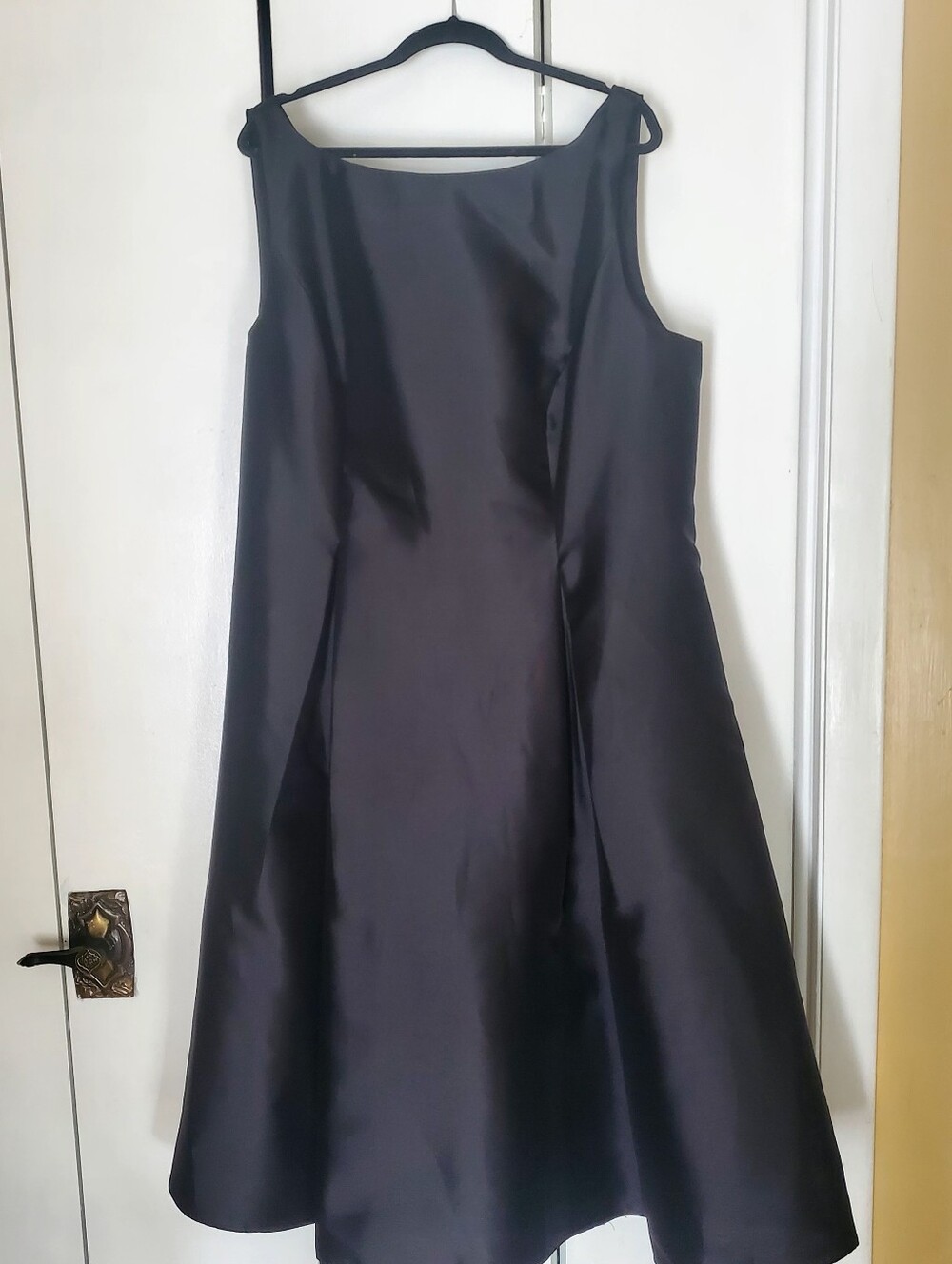 Adrianna Papell Black Satin Midi Dress - Picture 6 of 7